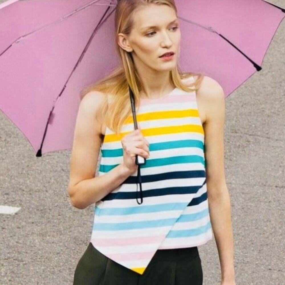 NWOT Zara Rainbow Asymmetrical Striped Tank Top XS